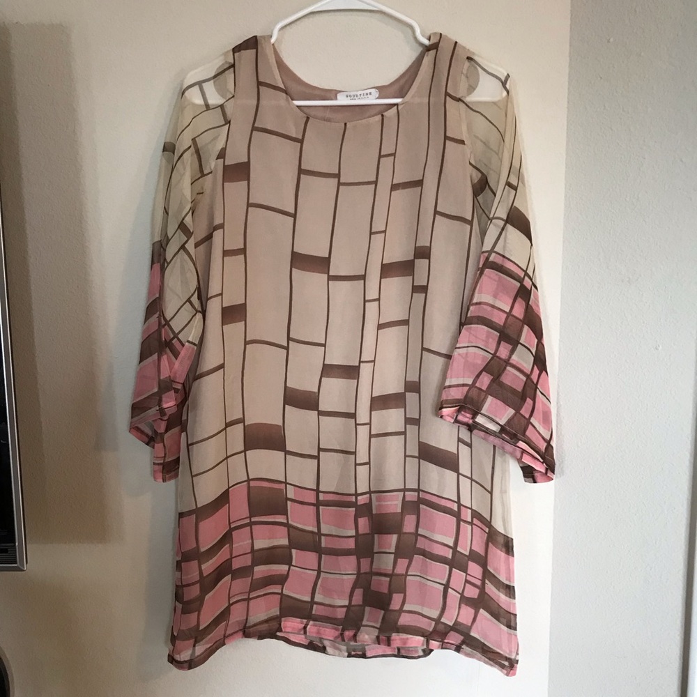 Pink, Tan and Brown Good Time Dress